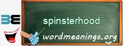 WordMeaning blackboard for spinsterhood